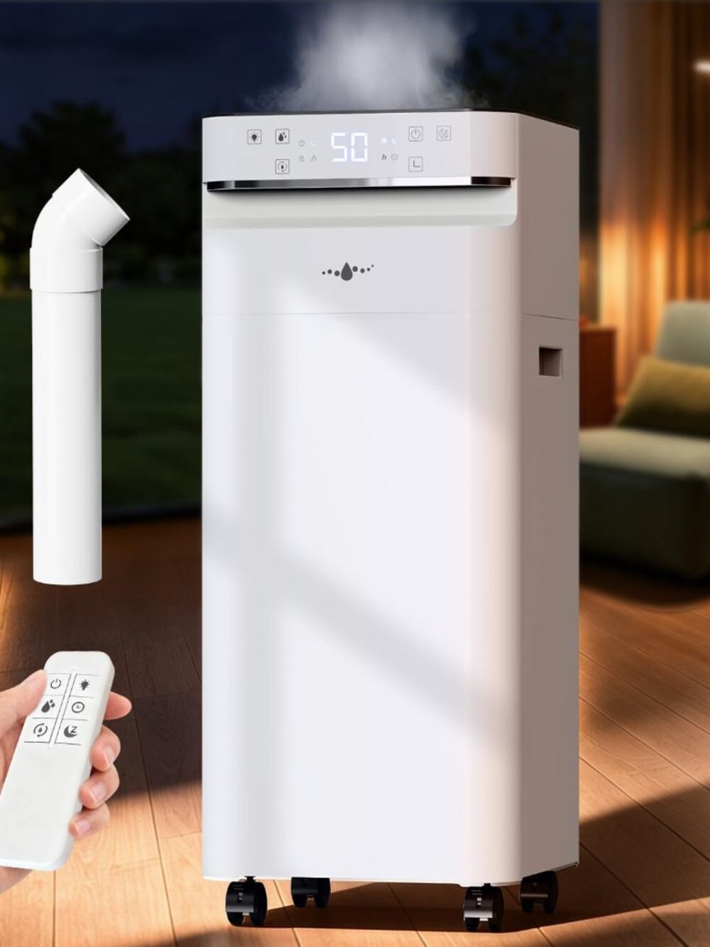 NEW Humidifier Large Room 5.8Gal / 22L Cool Mist Flame & Night Light 2500 sq.ft